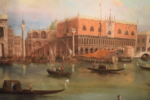 Napoléon III - Venise, Bassin de Saint-Marc  Monogrammé E.M. et daté 1875